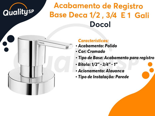 Imagem 5 de 5 de Acabamento P/ Registro Docol Gali Base Deca 1/2 , 3/4 E 1