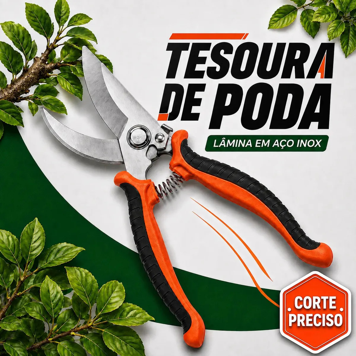 Tesoura De Poda Para Jardim Galhos Plantas Profissional Aço Inox Alicate Jardinagem Horta Pomar Flores Frutas Bonsai Suculentas Corte Bypass