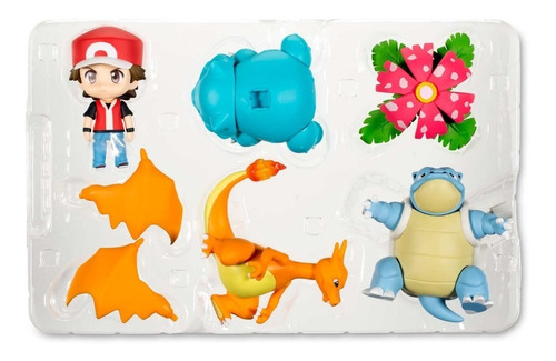 Figuras Pokemon Set X 4 Figuras Y Accesorios Entrenador Red 