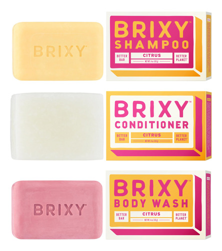 Brixy Barras De Champu Y Acondicionador Con Gel De Bano Para