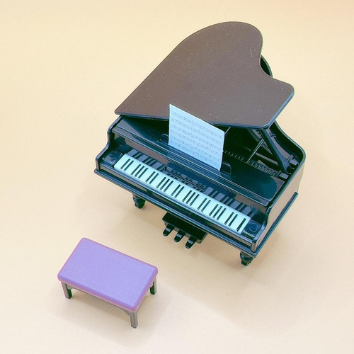 2 Piano De Casa De Muñecas Con Taburete, Simulación De