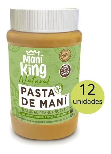 Pasta De Mani King 485gr ( Sin Tacc ) X12 Unidades