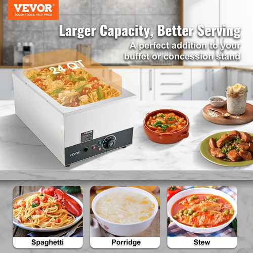 Calentador De Alimentos Vevor Regulador De Tempe 24 Qt 22in