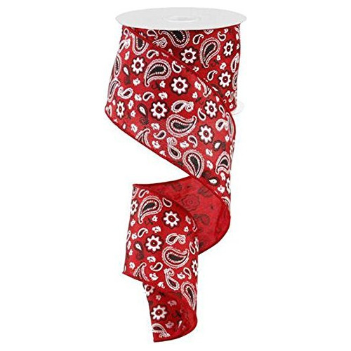 Bandana Cinta Borde Cable Rojo Negro Blanco  2.5  X 10