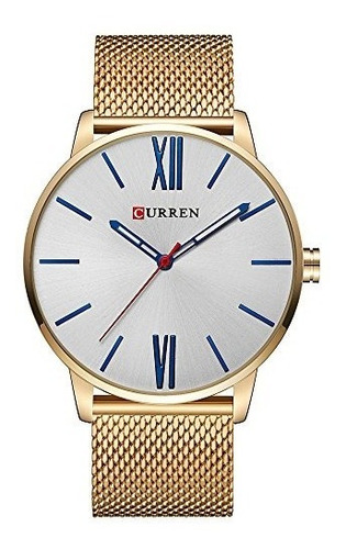 Reloj Curren Para Hombre 4332853630 Tablero Blanco Pantalla