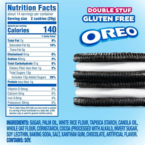Galletas Oreo Double Stuff Glutenfree Sin Gluten 353g/2 Pack