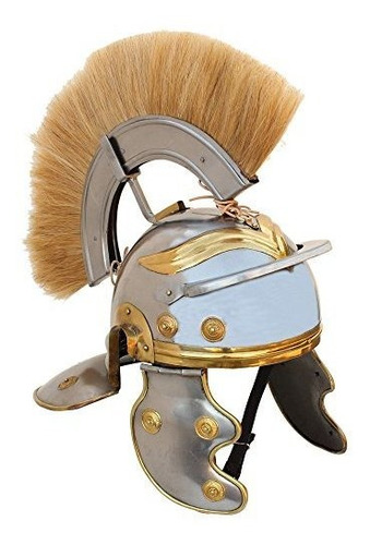 Casco Imperial Centurion Romano Con Pluma Rubia