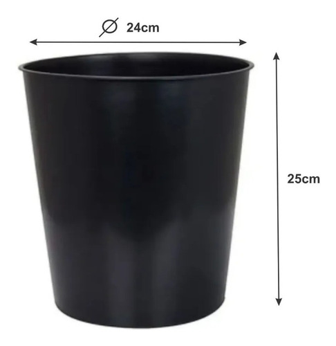 Imagem 3 de 5 de Kit 4 Lixeira Escritório Cesto Multiuso 10l Preto Full