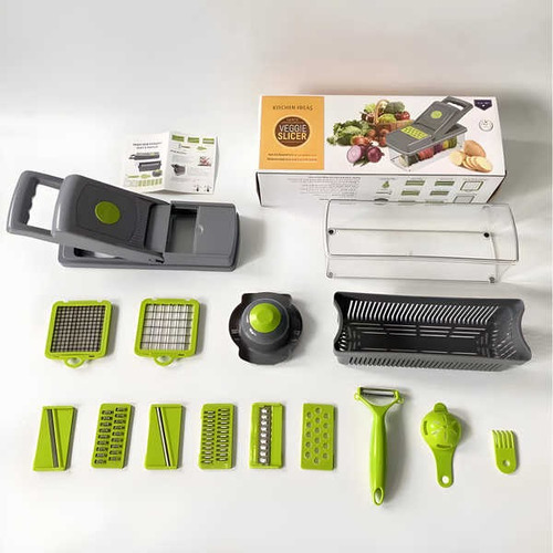 Kit De Picador De Verduras Rallador 10 In 1 Cortador Verde