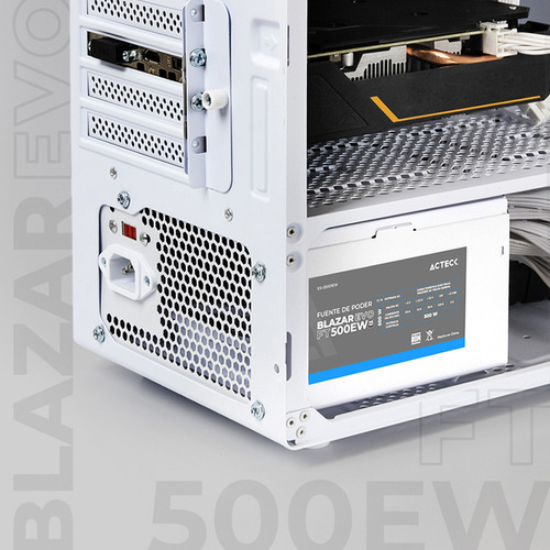Fuente De Poder Pc 500w Acteck Blazar Evo Ft500ew Atx Blanco