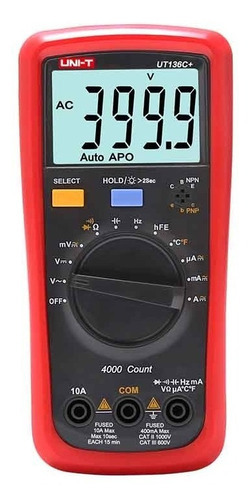 Multímetro Digital Con Frecuencia/temperatura Ut136c+ Uni-t