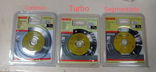 Disco De Corte Continuo, Turbo Y Diamantado 4 1/2 Bosch 