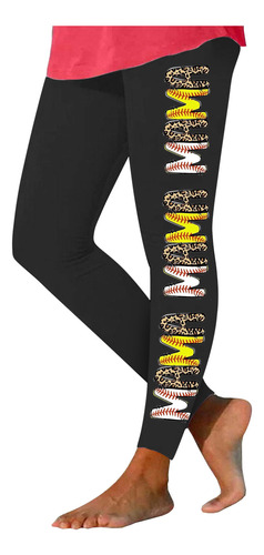 Leggins H Para Mujer Con Estampado De Béisbol De Leopardo Co