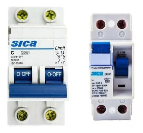 Kit Disyuntor 25a Bipolar + Termica De 5 A 32 Amp Sica