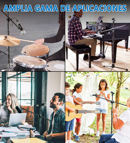 Pie De Micrófono Trípode Ajustable Doble Boom Cantar Actuar