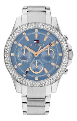 Reloj Tommy Hilfiger Mujer Haven Acero Multifuncion 1782690 Color De La Malla Plateado Color Del Bisel Plateado Color Del Fondo Celeste