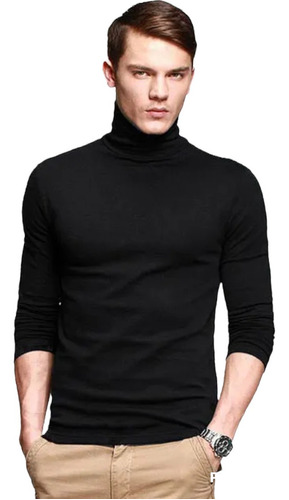 Polera Negra Pack X 2 Algodón Térmico Premium Camiseta Asuan