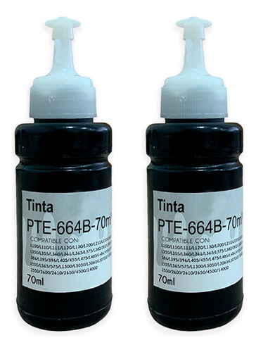 2 Tintas Negras Compatible Epson T664b L110 L120 664
