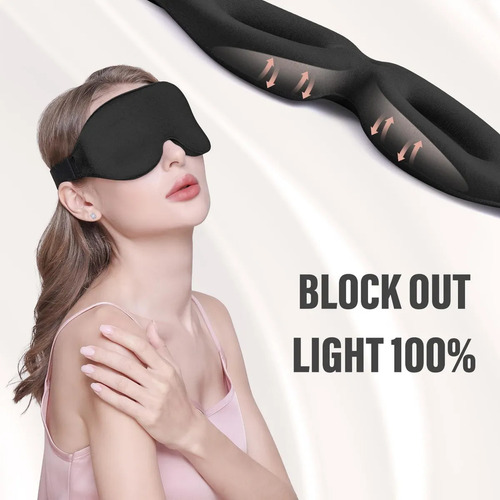 100% Anti-luz 3d Sueño Máscara De Ojo, Suave Y Transpirable