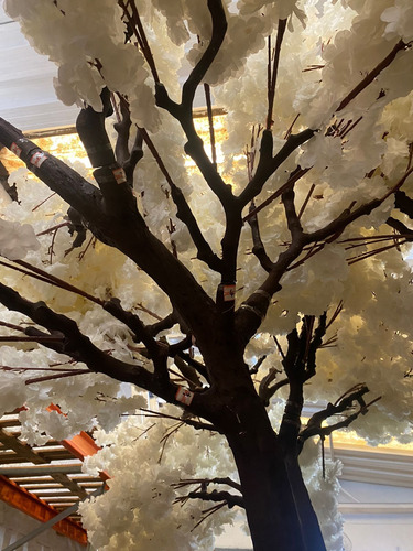 Árvore Artificial Grande Cerejeira Branca Decoração Com 3m