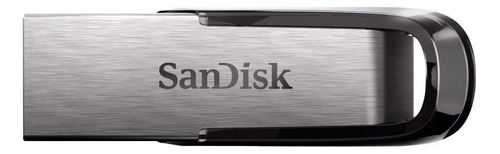 Pendrive SanDisk Ultra Flair 16GB 3.0 prateado e preto
