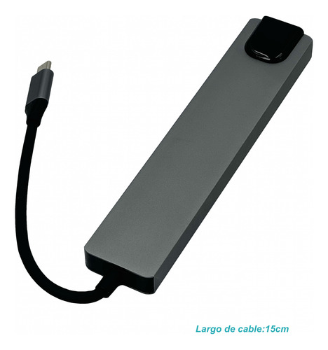 Hub Type-c 2-usb-c 1-hdmi 2-usb-ah Sd/msd Rj45-10/100 Alumin