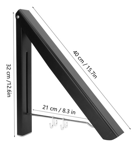 Tendedero De Ropa Plegable Retráctil Con Barra De 80 Cm, Dob