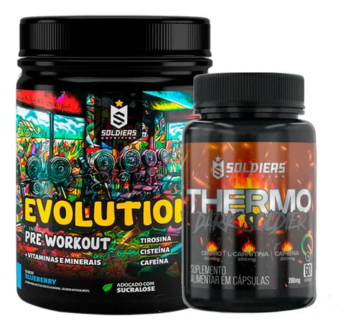 Kit: Evolution 300g + Termogênico Dark - Soldiers Nutrition