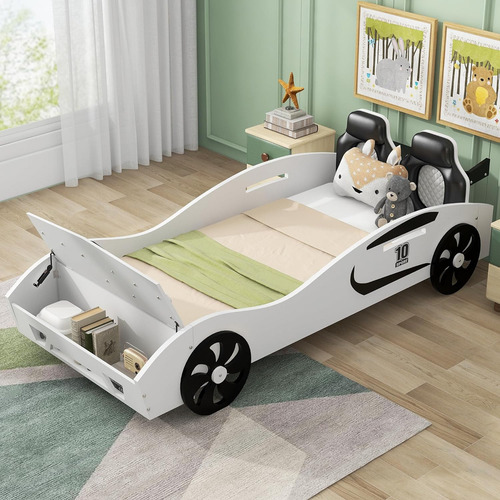 Deyobed Cama De Plataforma En Forma De Auto De Carreras De T