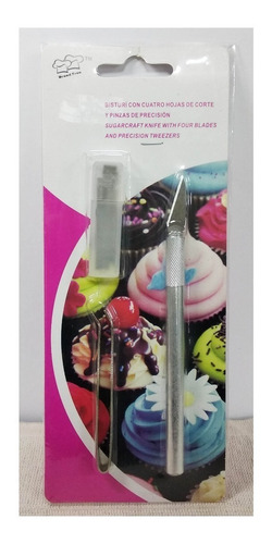 Set Cutter Metal Bisturi Y Pinza Reposteria Fondant Belgrano