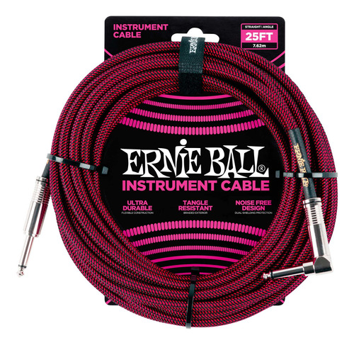 Cable Ernie Ball Para Instrumento 7.62 Mts. Ang./rec. 6062