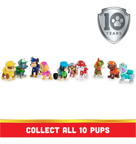 Paw Patrol, Set De 10 Figuras De Juguete Coleccionables