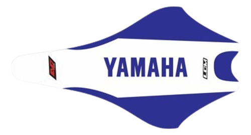 Funda Asiento Yamaha Blanco Azul Letra Azul Yfz 450r Lcm