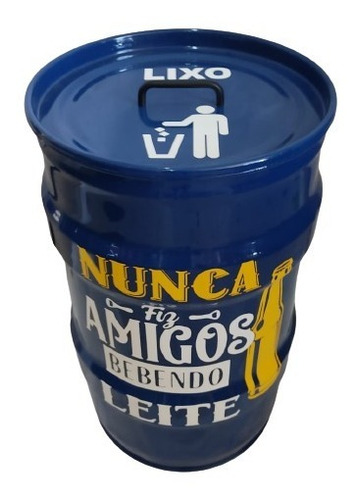 Imagem 2 de 3 de Lixeira Grande Personalizada Tambor Modelos Tonel Decorativo