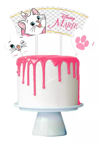 Topo De Bolo Personalizado Aniversário Gatinha Marie