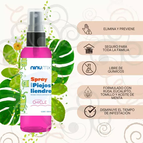 Spray Repelente Natural Para Piojos Y Liendres Ninu 125 Ml