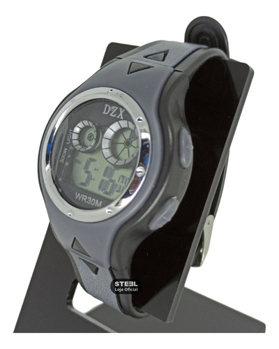 Kit 2 Relógio Digital Led Infantil Menino Menina Masculino Feminino Infanto Juvenil com Luz Alarme Cronômetro Calendário Correia de Silicone Presente dia Das Crianças Cor Cinza Preto