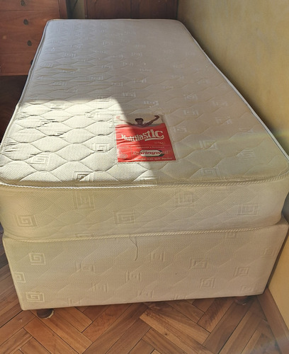 Sommier Cama Carro Springwald 190x90cm Con Los 2 Colchones Beige (Usado)