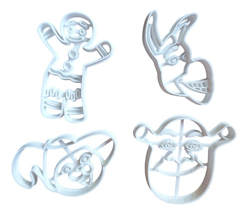 Cortantes Para Galletitas, Porcelana Fria Shrek X4