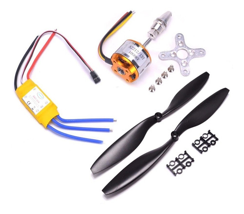 Kit Motor Brushless A2212 1000kv +esc 30a + Hélices +soporte