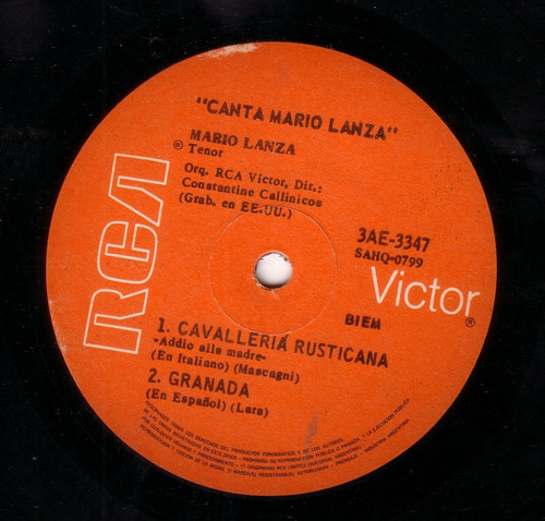 Mario Lanza Cavalleria Rusticana Simple Pvl 