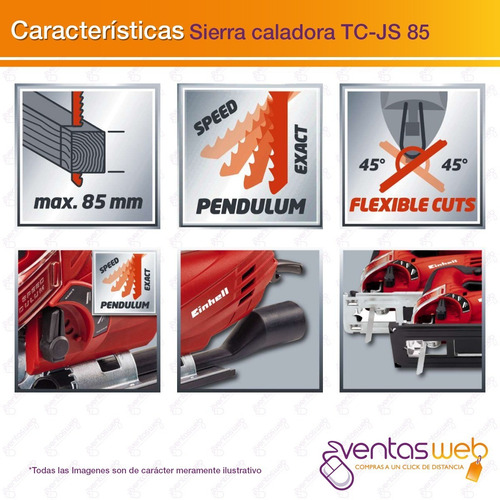 Imagen 5 de 9 de Sierra Caladora Electrica Manual Einhell Maletin + Set Bosch
