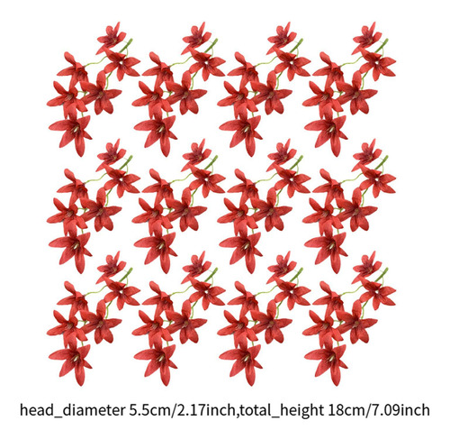 12 Flores Artificiales De Seda De 18 Cm, Rellenos De