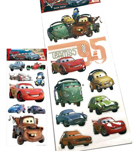 Plancha Stickers Para Pared 3d Disney Cars Oficial