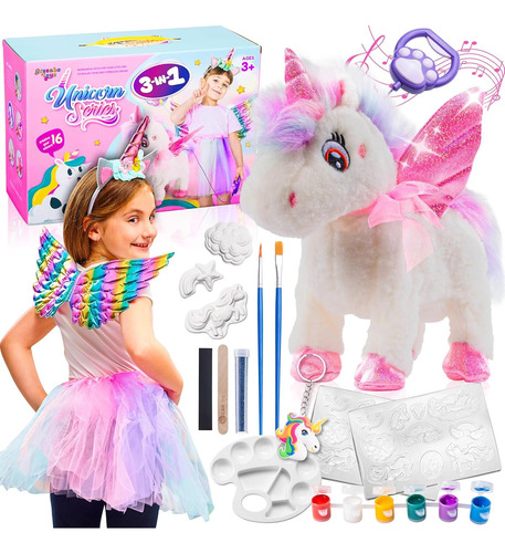 Peluche Interactivo De Unicornio Para Niñas Incluye Disfraz