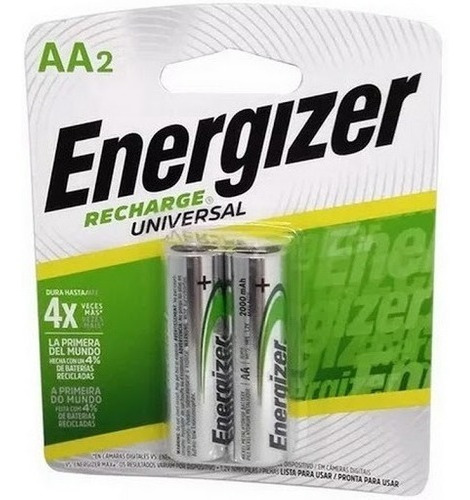 Pilas Batería Recargable Aa Energizer X 2 Unidades