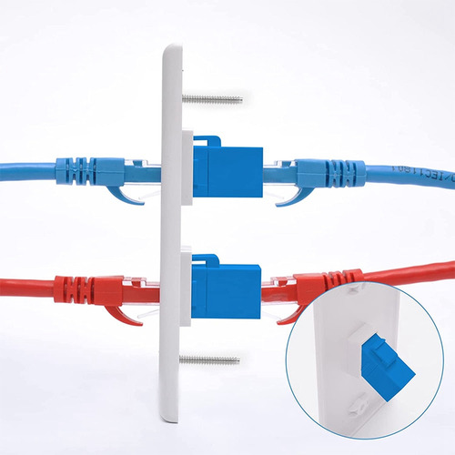Placa De Pared Ethernet De 2 Puertos, Rj45 Cat6 Hembra A Hem