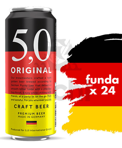 Cerveza Alemana Craft 5.0 Lata 500ml Funda X24 Promo