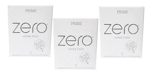 Preservativo Prime Zero Hiper Fino X 3 Cajitas X 3 Un Luxury