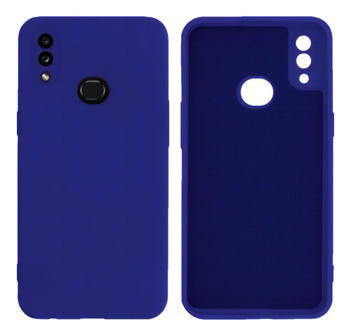 Case Capa Silicone Proteção Camera Para Samsung Galaxy A10s Cor Azul-escuro Liso
